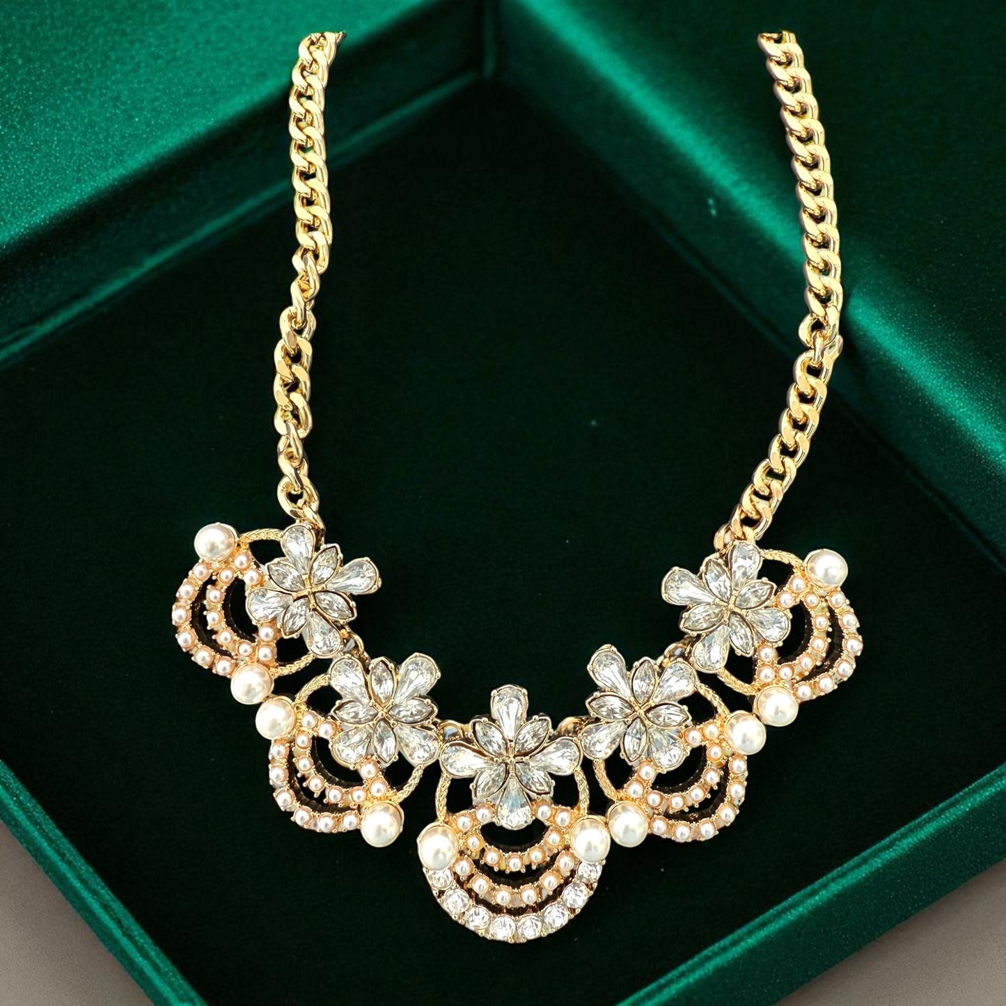 Luxury Bridal Crystal Necklace & Earring Set, Statement Wedding Jewelry, Elegant Evening Necklace