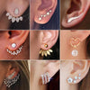 Elegant Crystal Flower Stud Earrings