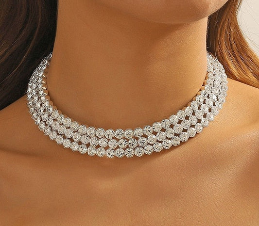 luxury layered crystal choker necklace elevate