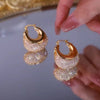 Load image into Gallery viewer, Hollow Crystal Hoop Earrings with Exquisite Design