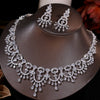 Elegant Cubic Zirconia Bridal Necklace and Earrings Set for Wedding